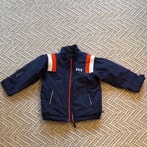 Helly Hansen Dark Blue Jacket with Orange and White Stripes